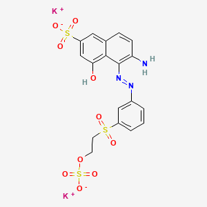 molecular formula C18H15K2N3O10S3 B12721393 Dipotassium 6-amino-4-hydroxy-5-((3-((2-(sulphonatooxy)ethyl)sulphonyl)phenyl)azo)naphthalene-2-sulphonate CAS No. 97925-90-1