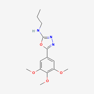 molecular formula C14H19N3O4 B12721401 1,3,4-Oxadiazol-2-amine, N-propyl-5-(3,4,5-trimethoxyphenyl)- CAS No. 83805-43-0