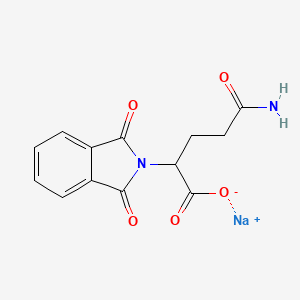 molecular formula C13H11N2NaO5 B12721454 Sodium 2-phthalimido-glutaramic acid CAS No. 64536-01-2