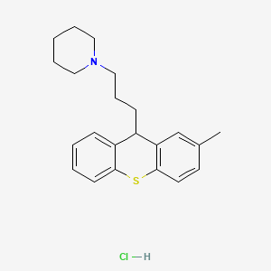 molecular formula C22H28ClNS B12721472 1-(3-(2-Methylthioxanthen-9-yl)propyl)piperidine hydrochloride CAS No. 95133-01-0