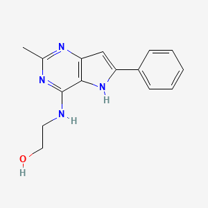 molecular formula C15H16N4O B12721535 Ethanol, 2-((2-methyl-6-phenyl-5H-pyrrolo(3,2-d)pyrimidin-4-yl)amino)- CAS No. 114685-07-3