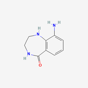 molecular formula C9H11N3O B1272157 9-Amino-1,2,3,4-tetrahydro-benzo[e][1,4]diazepin-5-one CAS No. 328546-66-3