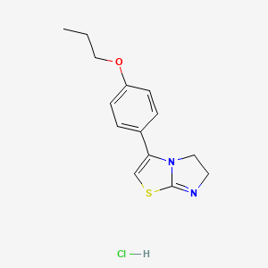 molecular formula C14H17ClN2OS B12721575 Imidazo(2,1-b)thiazole, 5,6-dihydro-3-(4-propoxyphenyl)-, monohydrochloride CAS No. 130623-59-5