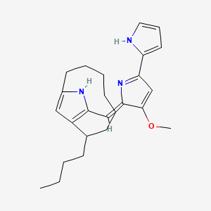 molecular formula C25H33N3O B12721705 Butyl-meta-cycloheptylprodiginine CAS No. 56208-07-2