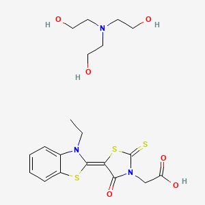 molecular formula C20H27N3O6S3 B12721712 Tris(2-hydroxyethyl)ammonium 5-(3-ethylbenzothiazol-2(3H)-ylidene)-4-oxo-2-thioxothiazolidine-3-acetate CAS No. 75069-22-6