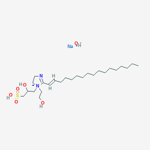 molecular formula C25H50N2NaO6S+ B12721753 Sodium 2-(heptadecenyl)-4,5-dihydro-1-(2-hydroxyethyl)-1-(2-hydroxy-3-sulphonatopropyl)-1H-imidazolium hydroxide CAS No. 71929-13-0