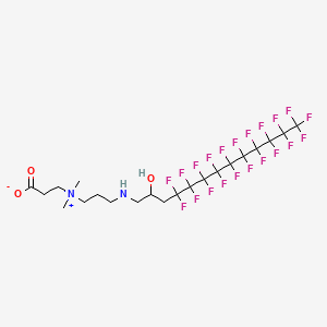 molecular formula C21H23F21N2O3 B12721765 (2-Carboxylatoethyl)(3-((4,4,5,5,6,6,7,7,8,8,9,9,10,10,11,11,12,12,13,13,13-henicosafluoro-2-hydroxytridecyl)amino)propyl)dimethylammonium CAS No. 93776-13-7