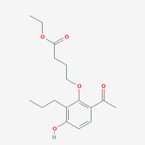 molecular formula C17H24O5 B127218 Ethyl 4-(6-acetyl-3-hydroxy-2-propylphenoxy)butanoate CAS No. 122714-53-8