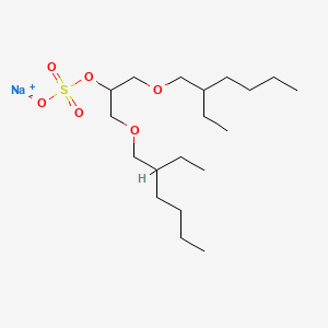 molecular formula C19H39NaO6S B12721812 Sodium 2-((2-ethylhexyl)oxy)-1-(((2-ethylhexyl)oxy)methyl)ethyl sulphate CAS No. 62174-79-2