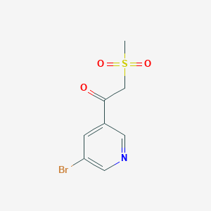 molecular formula C8H8BrNO3S B1272184 1-(5-Bromopyridin-3-yl)-2-(methylsulfonyl)ethanone CAS No. 386715-50-0