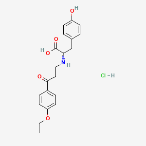 molecular formula C20H24ClNO5 B12721919 L-Tyrosine, N-(3-(4-ethoxyphenyl)-3-oxopropyl)-, hydrochloride CAS No. 85975-20-8