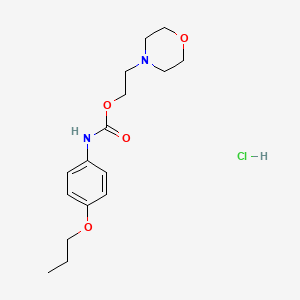 molecular formula C16H25ClN2O4 B12721952 Carbamic acid, (4-propoxyphenyl)-, 2-(4-morpholinyl)ethyl ester, monohydrochloride CAS No. 112922-91-5