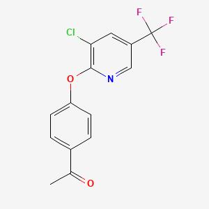 molecular formula C14H9ClF3NO2 B1272198 1-[4-[3-Chloro-5-(trifluoromethyl)pyridin-2-yl]oxyphenyl]ethanone CAS No. 217186-15-7