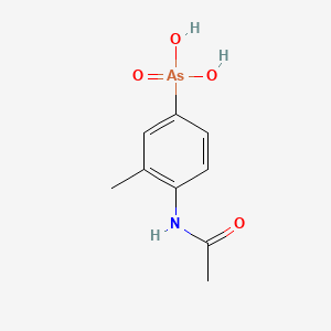 molecular formula C9H12AsNO4 B12721990 3-Methylarsacetin CAS No. 25384-21-8