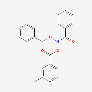 molecular formula C22H19NO4 B12721993 Benzamide, N-((3-methylbenzoyl)oxy)-N-(phenylmethoxy)- CAS No. 357204-49-0