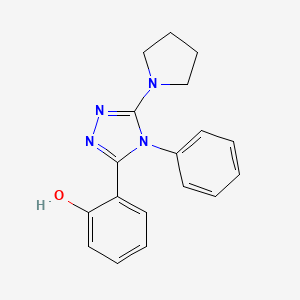 molecular formula C18H18N4O B12722015 2-(4-Phenyl-5-(1-pyrrolidinyl)-4H-1,2,4-triazol-3-yl)phenol CAS No. 82620-02-8
