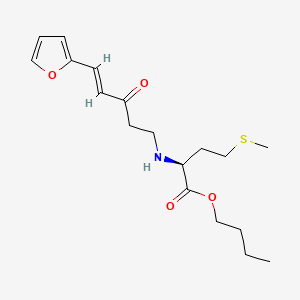 molecular formula C18H27NO4S B12722037 N-((4E)-5-(2-Furanyl)-3-oxo-4-pentenyl)-L-methionine butyl ester CAS No. 159086-06-3