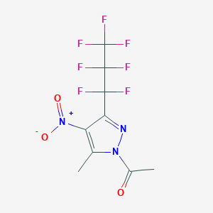 molecular formula C9H6F7N3O3 B1272207 1-Acetyl-3(5)-heptafluoropropyl-5(3)-methyl-4-nitropyrazole CAS No. 244033-12-3