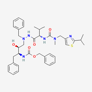 molecular formula C39H50N6O5S B12722092 5S-(Benzyloxycarbonyl)amino-2-N-(((N-methyl-N-((2-isopropyl-4-thiazolyl)methyl)amino)carbonyl)-L-valinyl)amino-4S-hydroxy-1,6-diphenyl-2-azahexane CAS No. 162739-23-3