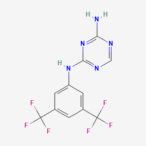molecular formula C11H7F6N5 B1272210 2-Amino-4-[3,5-bis(trifluoromethyl)phenyl]amino-1,3,5-triazine CAS No. 66088-50-4
