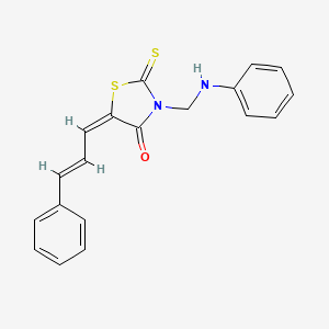 molecular formula C19H16N2OS2 B12722125 3-((Phenylamino)methyl)-5-(3-phenyl-2-propenylidene)-2-thioxo-4-thiazolidinone CAS No. 86650-09-1
