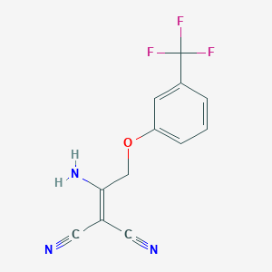 molecular formula C12H8F3N3O B1272218 2-(1-Amino-2-(3-(trifluoromethyl)phenoxy)ethylidene)malononitrile CAS No. 343375-42-8