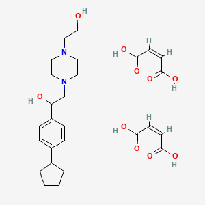 molecular formula C27H38N2O10 B12722231 (Z)-but-2-enedioic acid;1-(4-cyclopentylphenyl)-2-[4-(2-hydroxyethyl)piperazin-1-yl]ethanol CAS No. 85690-03-5
