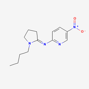 molecular formula C13H18N4O2 B12722250 N-(1-Butyl-2-pyrrolidinylidene)-5-nitro-2-pyridinamine CAS No. 84858-93-5
