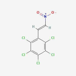 molecular formula C8H2Cl5NO2 B12722261 Benzene, pentachloro(2-nitroethenyl)- CAS No. 18840-56-7