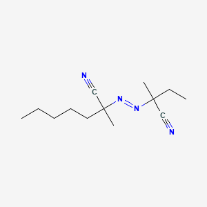 molecular formula C13H22N4 B12722292 Heptanenitrile, 2-((1-cyano-1-methylpropyl)azo)-2-methyl- CAS No. 58598-43-9