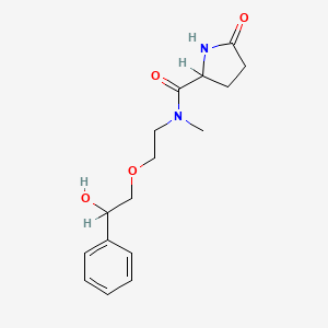 molecular formula C16H22N2O4 B12722299 N-(2-(2-Hydroxy-2-phenylethoxy)ethyl)-N-methyl-5-oxo-2-pyrrolidinecarboxamide CAS No. 131962-73-7