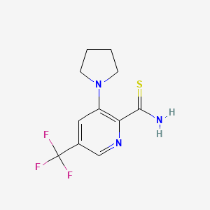 molecular formula C11H12F3N3S B1272234 3-(1-Pyrrolidinyl)-5-(trifluoromethyl)pyridine-2-carbothioamide CAS No. 257287-82-4
