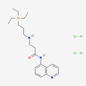 molecular formula C21H35Cl2N3OSi B12722362 Propanamide, N-5-quinolinyl-3-((3-(triethylsilyl)propyl)amino)-, dihydrochloride CAS No. 121221-03-2