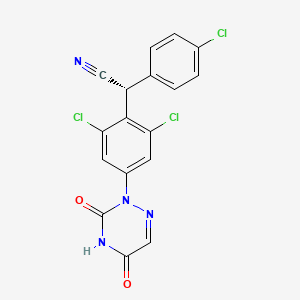 molecular formula C17H9Cl3N4O2 B12722410 Diclazuril, (R)- CAS No. 142004-15-7