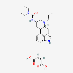 molecular formula C26H36N4O5 B12722458 N,N-Diethyl-N'-((8-alpha)-6-propylergolin-8-yl)urea (Z)-2-butenedioate CAS No. 96860-89-8