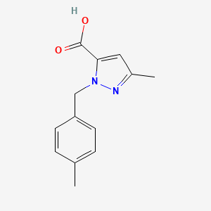 molecular formula C13H14N2O2 B1272247 1-(4-Methylbenzyl)-3-methyl-1H-pyrazole-5-carboxylic acid 