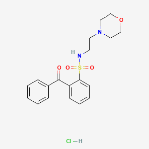 molecular formula C19H23ClN2O4S B12722551 Benzenesulfonamide, 2-benzoyl-N-(2-(4-morpholinyl)ethyl)-, monohydrochloride CAS No. 111856-27-0