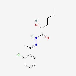 molecular formula C14H19ClN2O2 B12722564 (E)-2-Hydroxyhexanoic acid (1-(2-chlorophenyl)ethylidene)hydrazide CAS No. 133662-02-9