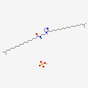 molecular formula C42H85N3O5S B12722565 4,5-Dihydro-2-isoheptadecyl-1-methyl-1-(2-((1-oxoisooctadecyl)amino)ethyl)-1H-imidazolium methyl sulphate CAS No. 94022-92-1