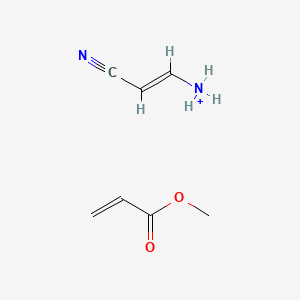 molecular formula C7H11N2O2+ B12722572 [(E)-2-cyanoethenyl]azanium;methyl prop-2-enoate CAS No. 110152-62-0