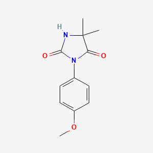 molecular formula C12H14N2O3 B12722573 Hydantoin, 5,5-dimethyl-3-(p-methoxyphenyl)- CAS No. 92668-55-8