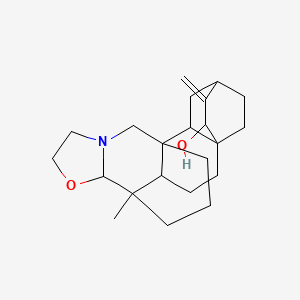 molecular formula C22H33NO2 B12722589 5H,12H-2,4a-Ethano-7,12a-propano-2H-benz(h)oxazolo(3,2-b)isoquinolin-4-ol, decahydro-7-methyl-3-methylene- CAS No. 510-38-3