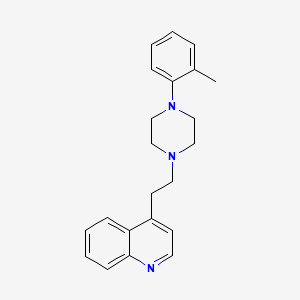 molecular formula C22H25N3 B12722601 Quinoline, 4-(2-(4-(2-methylphenyl)-1-piperazinyl)ethyl)- CAS No. 126921-44-6