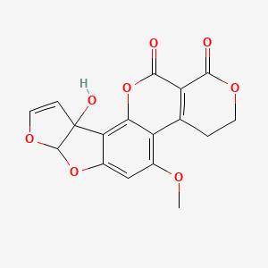 molecular formula C17H12O8 B12722657 Aflatoxin GM1 CAS No. 23532-00-5