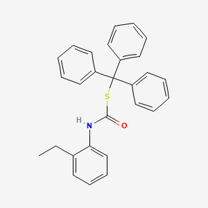 molecular formula C28H25NOS B12722699 Carbonimidothioic acid, phenyl-, O-ethyl S-(triphenylmethyl) ester CAS No. 67191-69-9