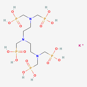 molecular formula C9H28KN3O15P5+ B12722707 (((Phosphonomethyl)imino)bis(ethylenenitrilobis(methylene)))tetrakisphosphonic acid, potassium salt CAS No. 84852-49-3