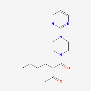 molecular formula C16H24N4O2 B12722776 1-(2-Acetyl-1-oxohexyl)-4-(2-pyrimidinyl)piperazine CAS No. 164468-04-6
