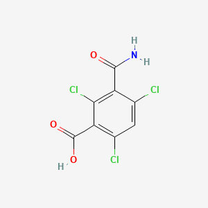 molecular formula C8H4Cl3NO3 B12722786 3-Carbamyl-2,4,6-trichlorobenzoic acid CAS No. 83871-85-6