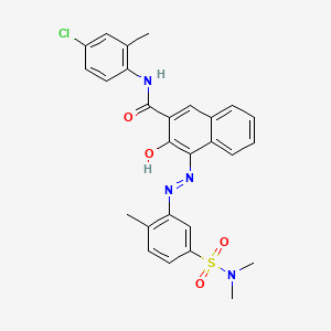 molecular formula C27H25ClN4O4S B12722819 N-(4-Chloro-2-methylphenyl)-4-((5-((dimethylamino)sulphonyl)-2-methylphenyl)azo)-3-hydroxynaphthalene-2-carboxamide CAS No. 83682-26-2