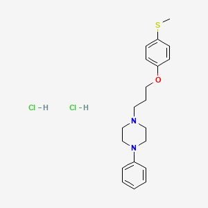 molecular formula C20H28Cl2N2OS B12722851 Piperazine, 1-(3-(4-(methylthio)phenoxy)propyl)-4-phenyl-, dihydrochloride CAS No. 84344-42-3